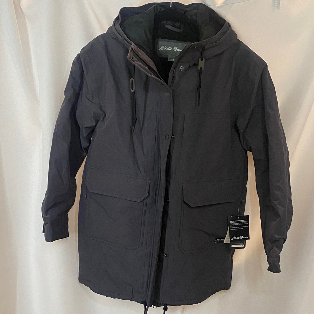 Eddie Bauer Men's Charcoal Rainfoil insulated parka NWT